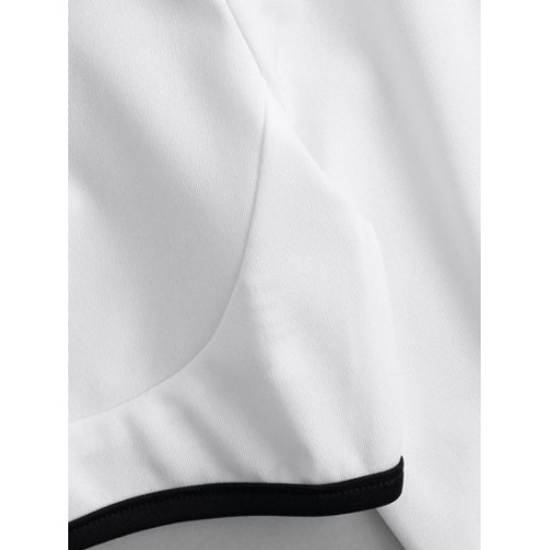 Contrast Piping Corset Style Crop Tee