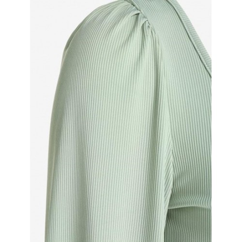 Lantern Sleeve U Neck T Shirt