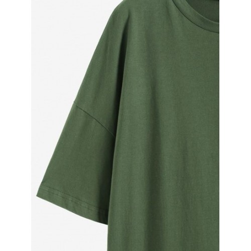 Mushroom Print Drop Shoulder T Shirt