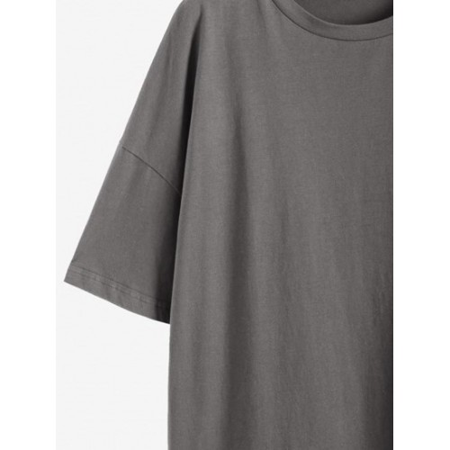 Letter Mountain Print Oversized Tunic Tee Letter Mountain Print Oversized Tunic Tee