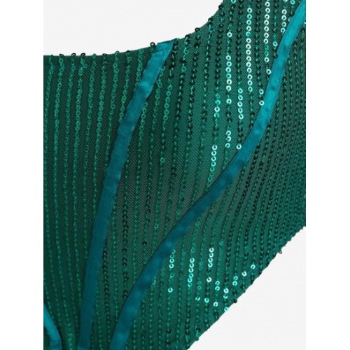 Sequined Piping Corset-style Tank Top Sequined Piping Corset-style Tank Top